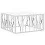Mesa de centro acero inoxidable y vidrio plateado 80x80x40 cm de , Mesas de centro - Ref: Foro24-350059, Precio: 197,15 €, De...