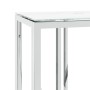 Mesa consola acero inoxidable y vidrio plateado 110x30x70 cm de , Mesas auxiliares - Ref: Foro24-350027, Precio: 222,30 €, De...
