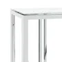 Mesa consola acero inoxidable y vidrio plateado 110x30x70 cm de , Mesas auxiliares - Ref: Foro24-350027, Precio: 217,17 €, De...