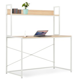 Escritorio para ordenador blanco y roble 120x60x138 cm de , Escritorios - Ref: Foro24-20255, Precio: 97,09 €, Descuento: %