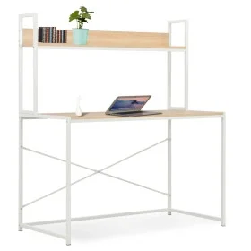 Escritorio para ordenador blanco y roble 120x60x138 cm de , Escritorios - Ref: Foro24-20255, Precio: 95,52 €, Descuento: %