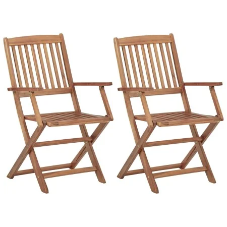 Sillas plegables de jardín 2 unidades madera maciza de acacia de vidaXL, Sillas de jardín - Ref: Foro24-313601, Precio: 105,8...