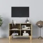 Mueble de TV patas de madera maciza roble Sonoma 69,5x30x50cm de , Muebles TV - Ref: Foro24-805926, Precio: 41,76 €, Descuent...