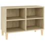 Mueble de TV patas de madera maciza roble Sonoma 69,5x30x50cm de , Muebles TV - Ref: Foro24-805926, Precio: 42,30 €, Descuent...
