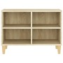 Mueble de TV patas de madera maciza roble Sonoma 69,5x30x50cm de , Muebles TV - Ref: Foro24-805926, Precio: 42,30 €, Descuent...