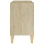 Mueble de TV patas de madera maciza roble Sonoma 69,5x30x50cm de , Muebles TV - Ref: Foro24-805926, Precio: 41,76 €, Descuent...