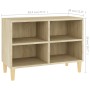 Mueble de TV patas de madera maciza roble Sonoma 69,5x30x50cm de , Muebles TV - Ref: Foro24-805926, Precio: 42,30 €, Descuent...