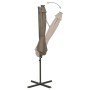 Sombrilla voladiza con poste y luces LED gris taupé 300 cm de vidaXL, Sombrillas - Ref: Foro24-312339, Precio: 122,73 €, Desc...
