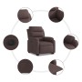 Sillón eléctrico reclinable elevable de tela marrón oscuro de , Sillones - Ref: Foro24-3205009, Precio: 345,44 €, Descuento: %