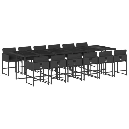 Set comedor de jardín con cojines 13 pzas ratán sintético negro de , Conjuntos de jardín - Ref: Foro24-3211303, Precio: 782,1...