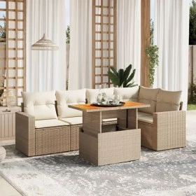 Juego de sofás jardín con cojines 6 pzas ratán sintético beige de , Conjuntos de jardín - Ref: Foro24-3271303, Precio: 470,36...