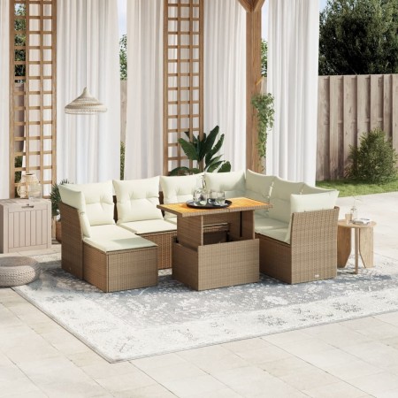 Juego de sofás de jardín con cojines beige 8 pzas ratán PE de , Conjuntos de jardín - Ref: Foro24-3275494, Precio: 551,06 €, ...
