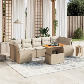 Juego de sofás de jardín con cojines beige 8 pzas ratán PE de , Conjuntos de jardín - Ref: Foro24-3272108, Precio: 613,30 €, ...