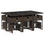 Set comedor de jardín 11 pzas y cojines ratán sintético marrón de , Conjuntos de jardín - Ref: Foro24-3211329, Precio: 473,81...