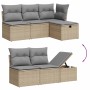 Juego de sofás jardín con cojines beige mezcla 7 pzas ratán PE de , Conjuntos de jardín - Ref: Foro24-3263185, Precio: 423,68...