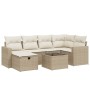 Set sofás de jardín 7 piezas y cojines ratán sintético beige de , Conjuntos de jardín - Ref: Foro24-3263494, Precio: 464,13 €...