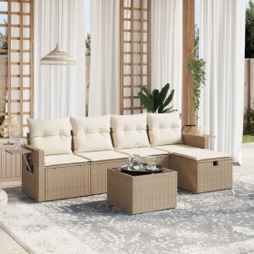 Juego de sofás jardín con cojines 6 pzas ratán sintético beige de , Conjuntos de jardín - Ref: Foro24-3263784, Precio: 378,03...