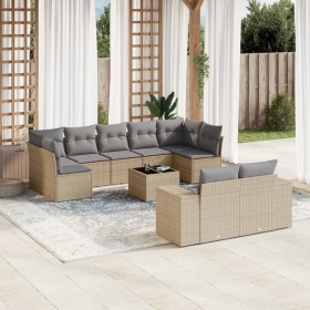 Juego de sofás jardín con cojines beige 10 pzas ratán sintético de , Conjuntos de jardín - Ref: Foro24-3223028, Precio: 603,1...