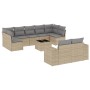 Juego de sofás jardín con cojines beige 10 pzas ratán sintético de , Conjuntos de jardín - Ref: Foro24-3223028, Precio: 603,1...