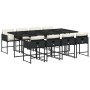 Set de comedor de jardín 9 pzas y cojines ratán sintético negro de , Conjuntos de jardín - Ref: Foro24-3211278, Precio: 502,8...