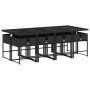Set de comedor de jardín 9 pzas y cojines ratán sintético negro de , Conjuntos de jardín - Ref: Foro24-3211278, Precio: 502,8...