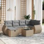Juego de sofás jardín con cojines beige mezcla 7 pzas ratán PE de , Conjuntos de jardín - Ref: Foro24-3264115, Precio: 443,80...
