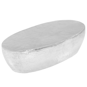 Mesa de centro aluminio martillado plateado 100x50x28 cm en Mesas de centro | Comprar online en Foru.es