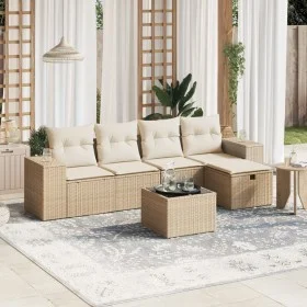 Juego de sofás jardín con cojines 6 pzas ratán sintético beige de , Conjuntos de jardín - Ref: Foro24-3264404, Precio: 410,18...