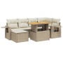 Set sofás de jardín 7 piezas y cojines ratán sintético beige de , Conjuntos de jardín - Ref: Foro24-3275704, Precio: 502,89 €...