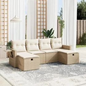 Juego de sofás jardín con cojines 6 pzas ratán sintético beige de , Conjuntos de jardín - Ref: Foro24-3263854, Precio: 410,59...