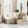Set sofás de jardín 7 piezas y cojines ratán sintético beige de , Conjuntos de jardín - Ref: Foro24-3264838, Precio: 452,14 €...
