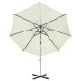Sombrilla voladiza con poste y luces LED arena 300 cm de vidaXL, Sombrillas - Ref: Foro24-312328, Precio: 165,52 €, Descuento: %