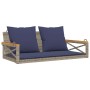 Banco columpio con cojines ratán sintético gris 109x62x40 cm de , Bancos de jardín - Ref: Foro24-368159, Precio: 120,96 €, De...