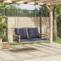 Banco columpio con cojines ratán sintético gris 109x62x40 cm de , Bancos de jardín - Ref: Foro24-368159, Precio: 120,96 €, De...