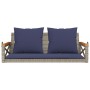 Banco columpio con cojines ratán sintético gris 109x62x40 cm de , Bancos de jardín - Ref: Foro24-368159, Precio: 120,96 €, De...