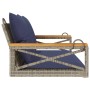 Banco columpio con cojines ratán sintético gris 109x62x40 cm de , Bancos de jardín - Ref: Foro24-368159, Precio: 120,96 €, De...