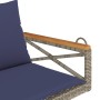 Banco columpio con cojines ratán sintético gris 109x62x40 cm de , Bancos de jardín - Ref: Foro24-368159, Precio: 120,96 €, De...
