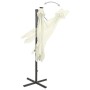 Sombrilla voladiza con poste y luces LED arena 300 cm de vidaXL, Sombrillas - Ref: Foro24-312328, Precio: 165,52 €, Descuento: %