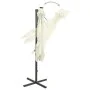 Sombrilla voladiza con poste y luces LED arena 300 cm de vidaXL, Sombrillas - Ref: Foro24-312328, Precio: 160,92 €, Descuento: %