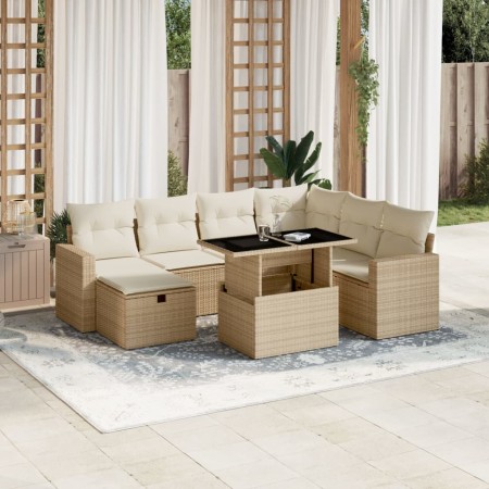 Set de sofás de jardín y cojines 8 piezas ratán sintético beige de , Conjuntos de jardín - Ref: Foro24-3274838, Precio: 564,1...