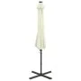 Sombrilla voladiza con poste y luces LED arena 300 cm de vidaXL, Sombrillas - Ref: Foro24-312328, Precio: 160,92 €, Descuento: %