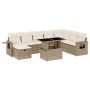 Set de sofás de jardín 9 pzas con cojines ratán sintético beige de , Conjuntos de jardín - Ref: Foro24-3275028, Precio: 624,9...