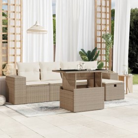 Juego de sofás jardín con cojines 6 pzas ratán sintético beige de , Conjuntos de jardín - Ref: Foro24-3275288, Precio: 442,65...
