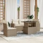 Juego de sofás jardín con cojines 6 pzas ratán sintético beige de , Conjuntos de jardín - Ref: Foro24-3267278, Precio: 451,45...