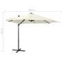 Sombrilla voladiza con poste y luces LED arena 300 cm de vidaXL, Sombrillas - Ref: Foro24-312328, Precio: 165,52 €, Descuento: %