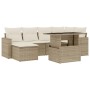 Set sofás de jardín 7 piezas y cojines ratán sintético beige de , Conjuntos de jardín - Ref: Foro24-3267418, Precio: 488,66 €...