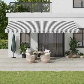 Toldo retráctil manual con luces LED antracita blanco 600x300cm by , Awnings - Ref: Foro24-3215790, Price: 514,19 €, Discount: %