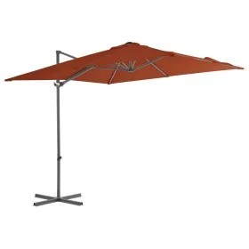 Sombrilla voladiza con poste de acero terracota 250x250 cm de vidaXL, Sombrillas - Ref: Foro24-312309, Precio: 110,44 €, Desc...