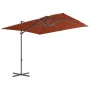 Sombrilla voladiza con poste de acero terracota 250x250 cm de vidaXL, Sombrillas - Ref: Foro24-312309, Precio: 111,74 €, Desc...