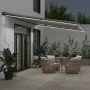 Toldo retráctil manual con luz LED antracita y blanco 600x300cm by , Awnings - Ref: Foro24-3310244, Price: 566,06 €, Discount: %